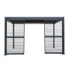 Anthracite Aluminium Pergola With White Blinds & 2 Shutter Panels - 3m x 4m