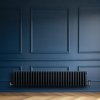 Traditional 4 Column Radiator & Valves - 300 x 1370mm - Anthracite Grey