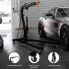 Engine Crane 1 Tonne Ton 1000kg Hydraulic Pump Handle Folding Legs Hoist Lift Jack Stand Handle 6 Portable Heavy Duty Wheels Workshop Garage 4 JIB Positions Chain Hook Black Powder Coated Steel
