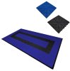 Vented Modular Interlocking Flooring Tiles & Edges 90 Blue & 30 Black Single Garage Heavy Duty Floor Mat Showroom Workshop Outdoor Polypropylene Anti Slip Weather Resistant Drainage 3.2m x 6m 19.2m2