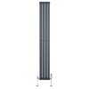 Oval Single Column Radiator & Valves - 1800mm x 240mm - Anthracite Grey