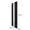 Flat Panel Radiator With Mirror 1800mm x 565mm & TRV Chrome Valves Designer Double Column Vertical Black Carbon Steel Wall Mounted Kitchen Living Room Cleaning Brush Fixing Kit & Brackets