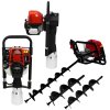 T-Mech Earth Auger and Petrol Post Driver 120mm Post Hole Borer Fence Hammer Picket Fencing Knocker 52cc 37.7cc Rammer