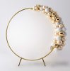 Wedding Moongate Arch Gold 2m/ 200cm Arbour Round Outdoor Decor Background Flower Balloon Circle Hoop Frame Backdrop Party Decoration Floral Prop Floor Standing Baby Shower Birthday Christening