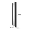 Flat Panel Radiator With Mirror 1800mm x 425mm Modern Designer Double Column Vertical Heater Matt Black Carbon Steel Wall Mounted Kitchen Living Room Cleaning Brush Fixing Kit & Brackets