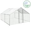 Walk In Chicken Run Cage Coop 3m x 4m x 2m Dog Pen House Kennel Large Metal Enclosure Rabbits Ducks Poultry Roof Cover Shelter Sunshade Pets Outdoor Backyard Farm Animal