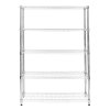Wire Shelving Rack 5 Tier Metal Storage Unit Heavy Duty Free Standing Boltless Height Adjustable Shelves & Levelling Feet Kitchen Office Garage Silver Chrome 1000kg Weight Capacity