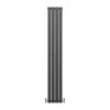 Designer Radiators 180 x 28cm Flat Panel Modern Central Heating Anthracite Grey Vertical Column Double Panel Wall Mounted Slimline Kitchen Living Room Bathroom Commercial Cleaning Brush & Fixing Kit