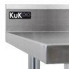 5ft Stainless Steel Catering Bench & 2 Wall Mounted Shelves Commercial Kitchen Work Prep Table Worktop Backsplash 2 Tier Adjustable Heavy Duty Corrosion Resistant FREE Microfibre Cloths & Fixing Kit
