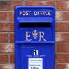 Royal Mail Post Box Scottish with Floor Stand ER Cast Iron Wall Mounted Wedding Authentic Pillar Replica Lockable Post Office Letter Box Blue