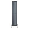 Oval Single Column Radiator & Valves - 1800mm x 360mm - Anthracite Grey