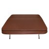 Hot Tub Cover Spa Lid 2m x 2m Square Brown Hard Top Weatherproof PVC Leather Foam 25KG/m3 Density Galvanized C-Channel UV Mildew Flame Resistant 4 x Lock Down Straps With Keys 6 x Lifting Handles