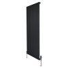 Flat Single Column Radiator - 1600mm x 700mm & Valves - Black