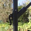 3m Cantilever Garden Parasol Banana Hanging Umbrella Winding Crank Shade Patio Outdoor Sun Shade Tilt UV Protection | Green Square Base