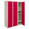 MonsterShop 3 x 2 Door Metal Storage Lockers, Red & Grey Steel Lockable Unit, Staff Gym School Changing Room