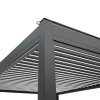 Anthracite Aluminium Pergola With White Blinds & LED Lights - 3m x 4m
