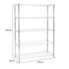 Wire Shelving Rack 5 Tier Metal Storage Unit Heavy Duty Free Standing Boltless Height Adjustable Shelves & Levelling Feet Kitchen Office Garage Silver Chrome 1000kg Weight Capacity