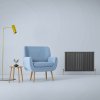 Designer Radiators 60 x 91cm Flat Panel Modern Central Heating Anthracite Grey Horizontal Column Double Panel Wall Mounted Slimline Kitchen Living Room Bathroom Commercial Cleaning Brush & Fixing Kit