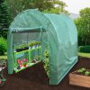 Polytunnel Greenhouse Walk In Galvanised Racking Windows Doors Growhouse PE Cover Gardening Metal Frame Outdoor Storage Garden Tent Vegetable Flower Plant 19mm Diameter | 3 x 2m
