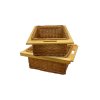 2 x Pull out Wicker Basket Drawer 500mm Kitchen Storage Solution Larder Base Unit Cupboard with Handle Rustic Beech Wood Farmhouse Style 100% Handmade Rattan FREE Fixing Kit Included