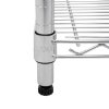 Wire Shelving Rack 5 Tier Metal Storage Unit Heavy Duty Free Standing Boltless Height Adjustable Shelves & Levelling Feet Kitchen Office Garage Silver Chrome 1000kg Weight Capacity