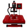 Heat Press Digital Transfer Machine Sublimation Printer 38 x 38cm Flat Swing Touchscreen Display Adjustable Pressure Ink Vinyl 250C DIY Professional T-shirt Charity Business 10 Sublimation Sheets