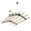 Clothes Airer Ceiling Pulley 6 Lath 0.9m Black Maid Traditional Mounted Clothing Dryer Victorian Clothes Horse Laundry Drying Rack Extendable Cast Iron Varnished Pine Kitchen Utility FREE Fixing Kit