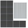 Composite Fence Panel x 10 & LED Posts x 11 - Grey