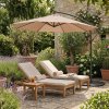 LED Cantilever Parasol 3m With Full Fan Base - Beige