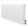 Traditional 4 Column Radiator & Valves - 600 x 1190mm - White