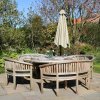 3m Cantilever Garden Parasol Banana Hanging Umbrella Winding Crank Shade Patio Outdoor Sun Shade Tilt UV Protection | Cream Fan Base