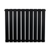Flat Single Column Radiator - 600 x 700mm - Black