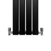 Designer Radiators 160 x 28cm Flat Panel Modern Central Heating Matt Black Vertical Column Double Panel Wall Mounted Slimline Kitchen Living Room Bathroom Commercial Cleaning Brush & Fixing Kit