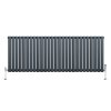 Oval Single Column Radiator & Valves - 600mm x 1620mm - Anthracite Grey