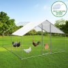 Walk In Chicken Run Cage Coop 3m x 4m x 2m Dog Pen House Kennel Large Metal Enclosure Rabbits Ducks Poultry Roof Cover Shelter Sunshade Pets Outdoor Backyard Farm Animal