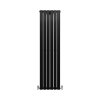Designer Radiators 160 x 42cm Flat Panel Modern Central Heating Matt Black Vertical Column Double Panel Wall Mounted Slimline Kitchen Living Room Bathroom Commercial Cleaning Brush & Fixing Kit