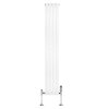Oval Single Column Radiator & Valves - 1600mm x 240mm - White