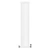Traditional 4 Column Radiator & Valves - 1800 x 380mm - White