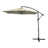 3m Cantilever Garden Parasol Banana Hanging Umbrella Winding Crank Shade Patio Outdoor Sun Shade Tilt UV Protection | Cream Square Base