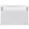 Retail 1/4 Glass Shelf Counter Shop Showcase Display Cabinet Shelves Unit White B1200