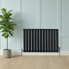Flat Single Column Radiator - 600 x 910mm - Black