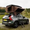 Car Roof Top Tent Brown Large Black Hard Shell Box Gas Assisted Pop Up Bunk 2-3 Person 3000mm Waterproof Camping Telescopic Ladder 5.5cm Mattress Boot Bags Anti Condensation FREE Storage Net & Torch
