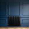 Traditional 4 Column Radiator & Valves - 600 x 785mm - Black
