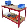 Work Bench Garage Table / Metal Storage Shelving DIY Tools Heavy Duty Workbenches Workshop Shed / 2 Shelves 90cm x 120cm x 60cm