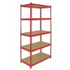 4 Monster Racking Z-Rax Shelving Garage Heavy Duty Storage Shelves, 360kg/shelf, Red, 90 x 183 x 45