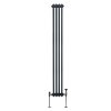 Traditional 3 Column Radiator 1800mm x 202mm Modern Central Heating Heater Matt Anthracite Grey Carbon Steel Vertical Wall Mounted Kitchen Living Room Bathroom Cleaning Brush Fixing Kit & Brackets