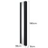 Oval Panel Radiator With Mirror 1800mm x 380mm & TRV Chrome Valves Designer Double Column Vertical Anthracite Grey Carbon Steel Wall Mounted Kitchen Living Room Cleaning Brush Fixing Kit & Brackets