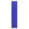 MonsterShop Metal Lockers 4 Door Storage, Flatpack Blue & Grey Metal Lockable Unit, School Staff Gym Changing