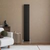 Oval Single Column Radiator - 1600 x 240mm - Black