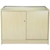 MonsterShop K1200 Lockable Glass Shop Counter Retail Display Cabinet, Maple, 120cm x 90cm x 60cm